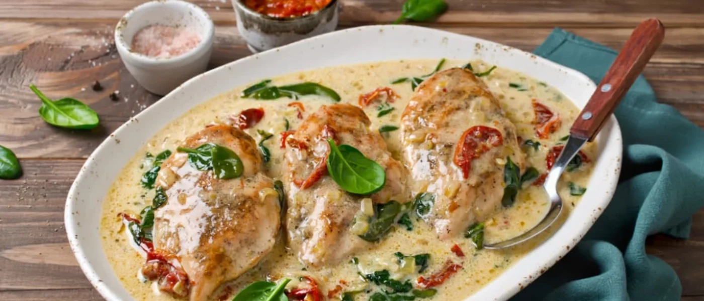 Toskánske kuracie prsia v bielej omáčke