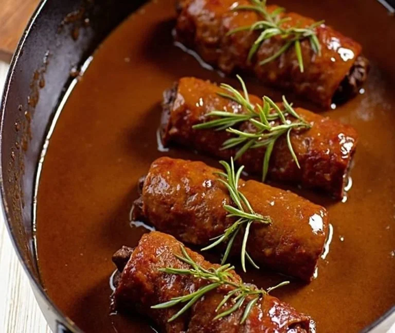 Klasické nemecké hovädzie roládky so slaninou a uhorkou