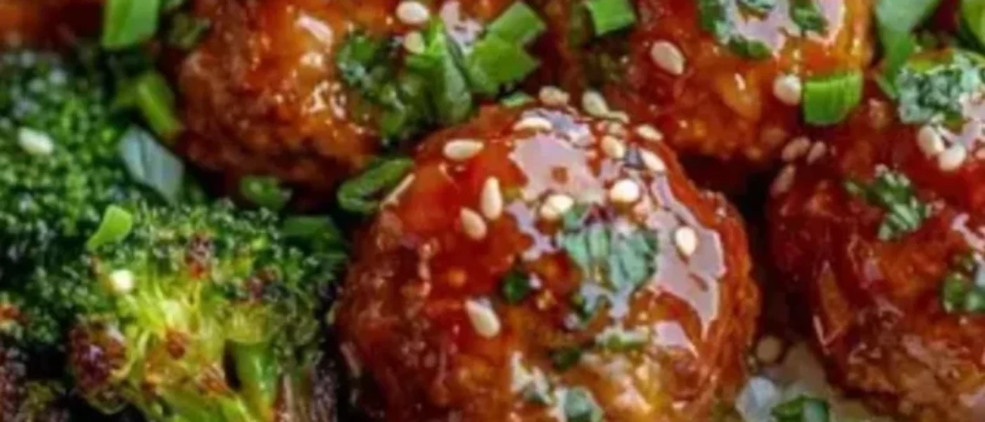 Lepkavé mongolské mäsové guľôčky s brokolicou