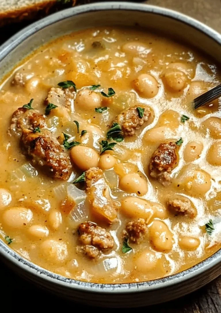 Krémová fazuľová polievka s klobásou