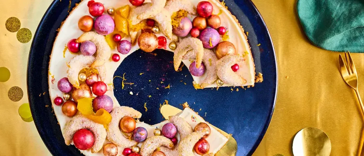 Cheesecake veniec s vanilkovými polmesiačikmi