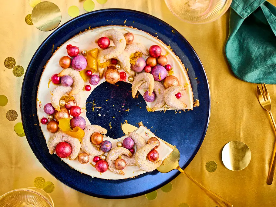 Cheesecake veniec s vanilkovými polmesiačikmi