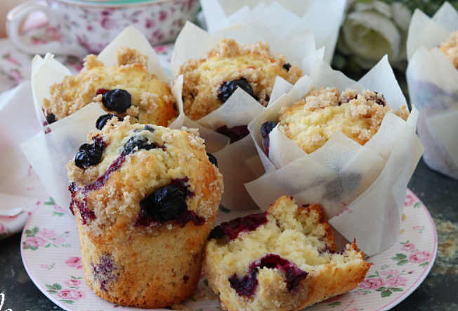 Muffiny s čučoriedkami v Starbucks štýle