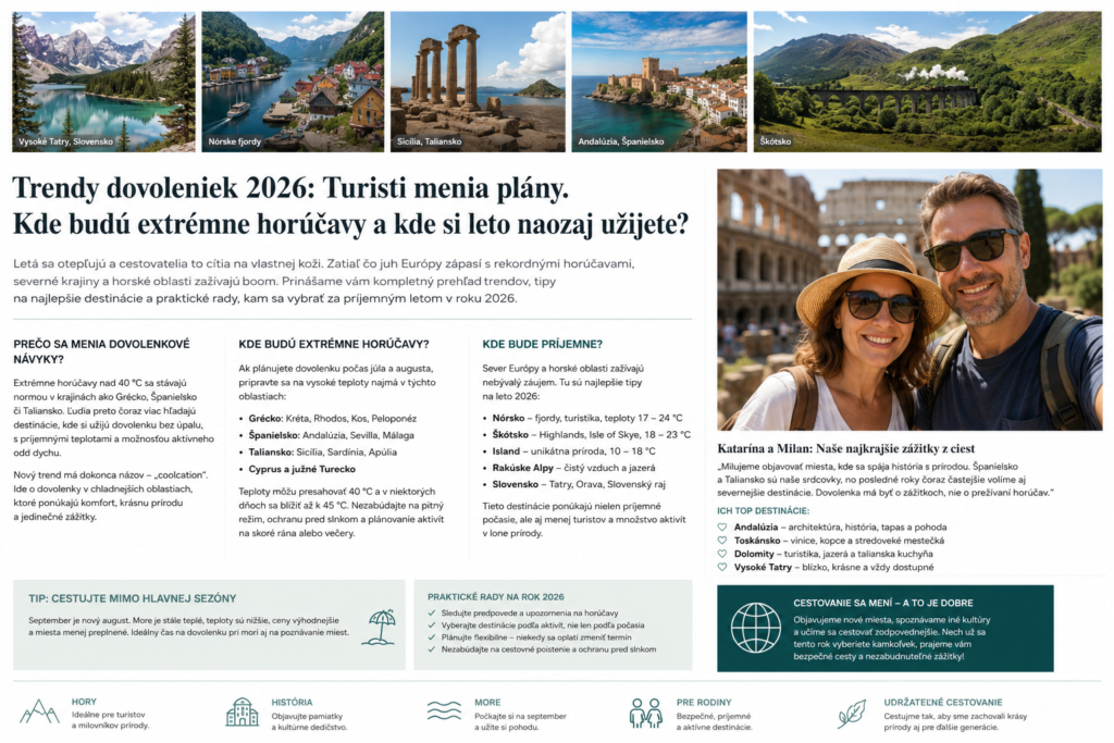 Trendy dovoleniek 2026:  kde budú extrémne horúčavy a kde si leto naozaj užijete?